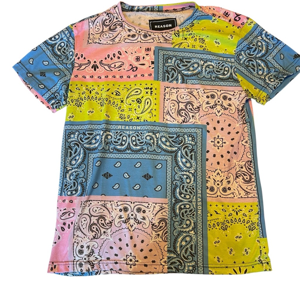 Reason Colorful Bandana Pattern Tee
